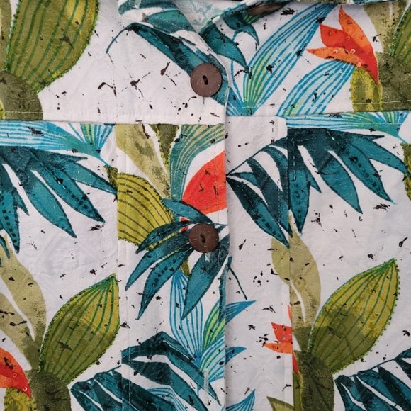 Life Style tropical floral cotton jacket Size M - Picture 2 of 5